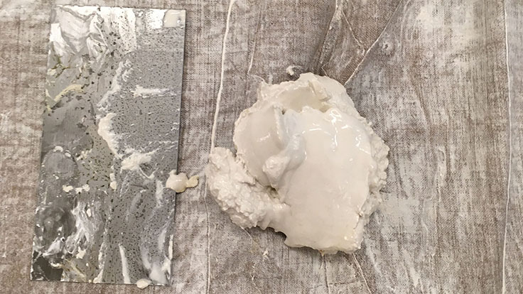 Making gesso sottile from slaked calcium sulphate.
