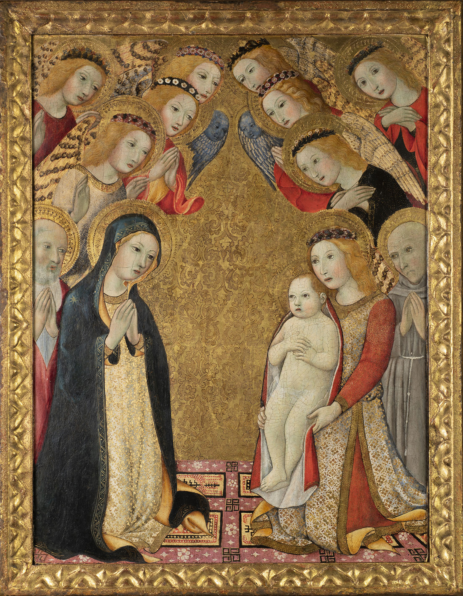 Figure 1: Sano di Pietro, Adoration of the Child. 1473. Egg tempera on panel with gilding. 20.5 x 15 inches (64.5 x 85.5 cm) Gift of the Samuel H. Kress Collection, Mead Art Museum, Amherst, MA.
